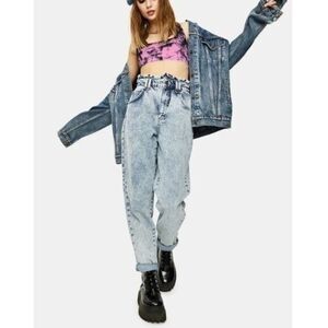Urban Outfitters BDG High Rise Acid Wash Mom Jeans‎ Paper Bag Waist